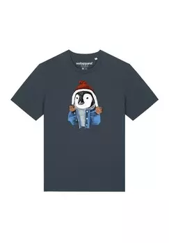 Футболка с принтом PINGUIN watapparel, антрацит