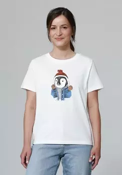 Футболка с принтом PINGUIN watapparel, белый