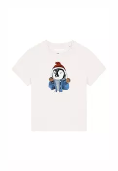 Футболка с принтом PINGUIN watapparel, белый