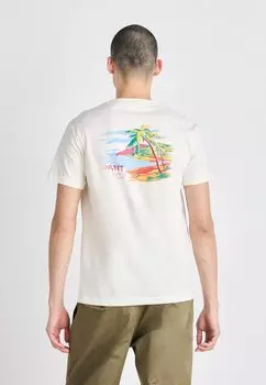 Футболка с принтом PLACED GRAPHIC GANT, слоновая кость