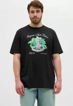 Футболка с принтом PLUS SIZE Jack & Jones, черный