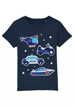Футболка с принтом POLIZEI Watapparel, цвет dark blue