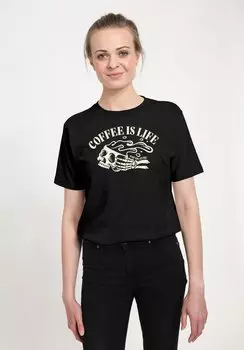 Футболка с принтом POP CREATURE COFFEE IS LIFE Henry Tiger, черный