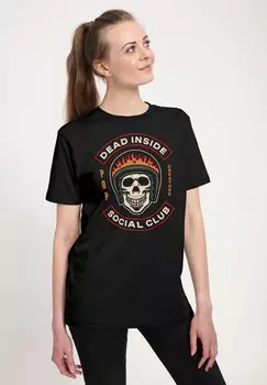 Футболка с принтом POP CREATURE DEAD INSIDE SOCIAL CLUB Henry Tiger, черный
