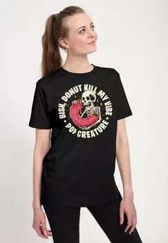 Футболка с принтом POP CREATURE DONUT MY VIBE Henry Tiger, черный