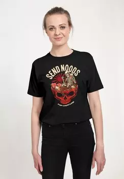 Футболка с принтом POP CREATURE SEND NOODS Henry Tiger, черный