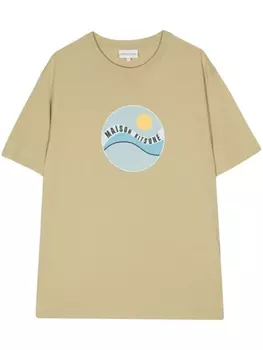 Футболка с принтом Pop Wave Maison Kitsun, коричневый