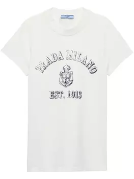 Футболка с принтом Prada, белый