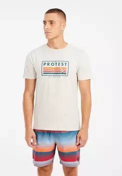 Футболка с принтом Protest, бежевый