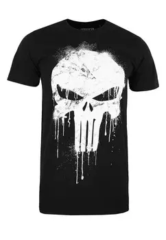 Футболка с принтом PUNISHER SKULL Marvel, черный