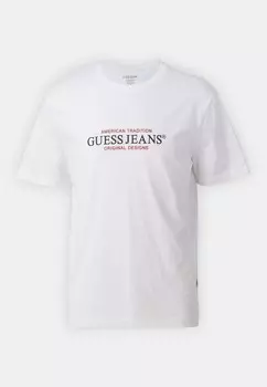 Футболка с принтом REG AMERICAN TRAD TEE Guess Jeans, белый