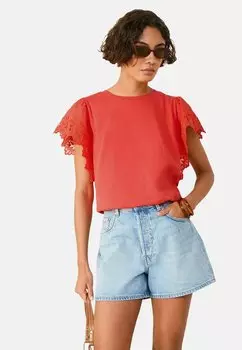 Футболка с принтом REGULAR FIT - BRODERIE FLUTTER Friends Like These, красный