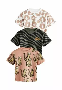 Футболка с принтом REGULAR FIT - SHORT SLEEVE 3 PACK Next, розовый