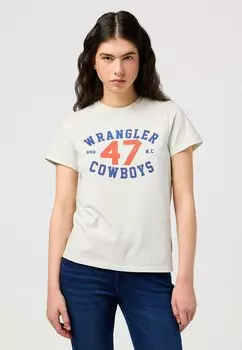 Футболка с принтом REGULAR Wrangler, молоко