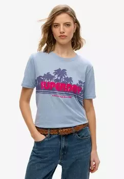 Футболка с принтом RELAXED Superdry, синий