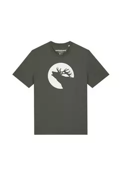 Футболка с принтом RHRENDER HIRSCH Watapparel, цвет khaki