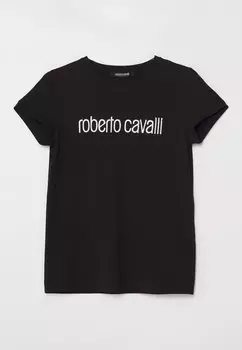 Футболка с принтом Roberto Cavalli, черная