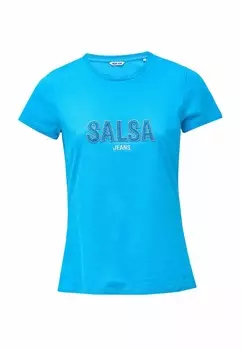 Футболка с принтом Salsa Jeans, синий