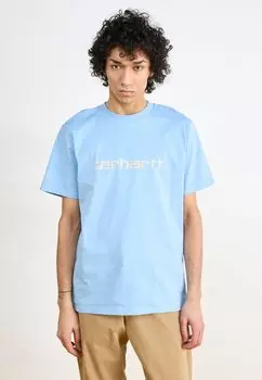 Футболка с принтом SCRIPT Carhartt WIP, синий