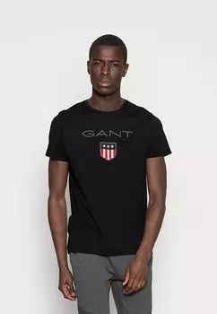 Футболка с принтом SHIELD GANT, черный
