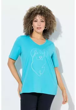Футболка с принтом SINGLE LINE ANIMAL SHORT SLEEVE GRAPHIC Ulla Popken, синий