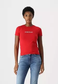 Футболка с принтом SLIM AMERICAN TEE Guess Jeans, красный
