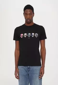 Футболка с принтом SLIM FIT MULTI SKULL PS Paul Smith, черный