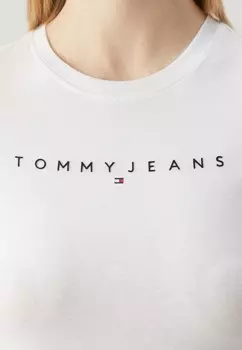 Футболка с принтом Slim Linear Tee Tommy Hilfiger, белая
