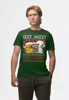 Футболка с принтом SOOTY CHRISTMAS IZZY WIZZY Henry Tiger, темно-зеленый