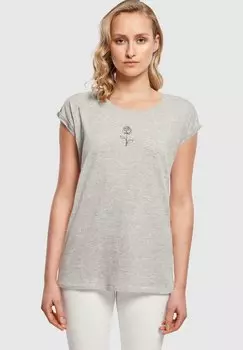Футболка с принтом SPRING EXTENDED SHOULDER Merchcode, цвет heather grey