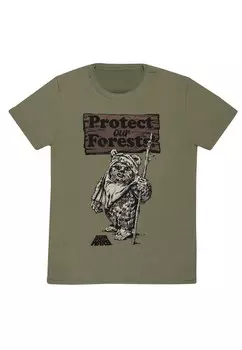 Футболка с принтом STAR WARS PROTECT OUR FORESTS Henry Tiger, оливковый