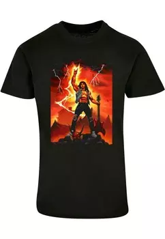 Футболка с принтом STRANGER THINGS HELL GUITAR ABSOLUTE CULT, черный