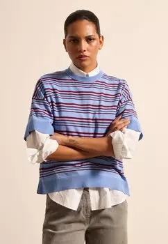 Футболка с принтом STRIPED Stefanel, синий
