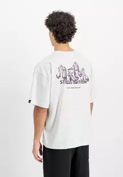 Футболка с принтом STUDIO EDITION Alpha Industries, серый