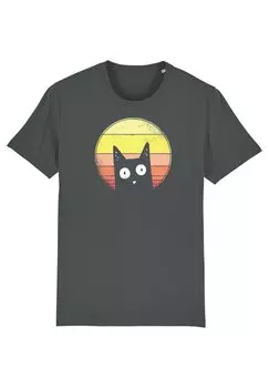 Футболка с принтом SUNSET CAT Watapparel, цвет anthracite