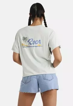 Футболка с принтом SUNSET RVCA, синий