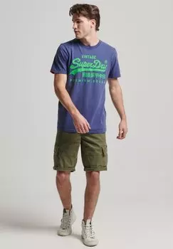 Футболка с принтом Superdry, темно-синий
