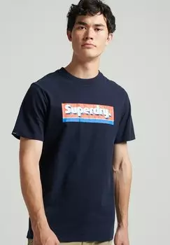 Футболка с принтом Superdry, темно-синий