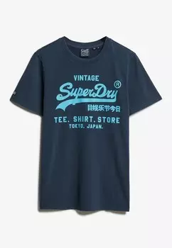 Футболка с принтом Superdry, темно-синий