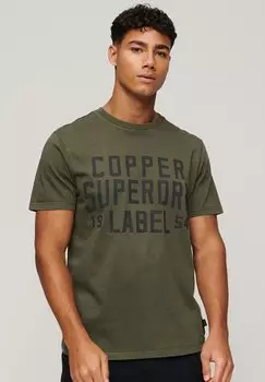 Футболка с принтом Superdry, зеленый