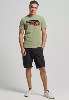 Футболка с принтом Superdry, зеленый