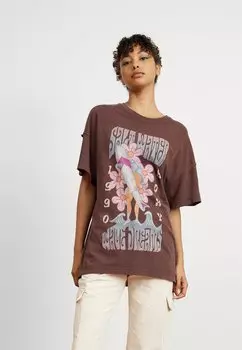 Футболка с принтом SWEETJANIS TEES Roxy, горький шоколад