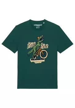Футболка с принтом T-REX FAHRRAD watapparel, темно-зеленый