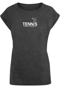 Футболка с принтом TENNIS RACKET EXTENDED SHOULDER Merchcode, темно-серый