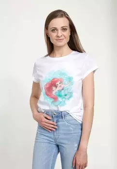 Футболка с принтом THE LITTLE MERMAID SEA COLORS Disney, белый
