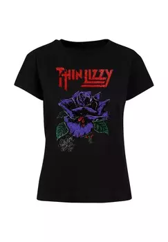 Футболка с принтом THIN LIZZY BOX Merchcode, черный
