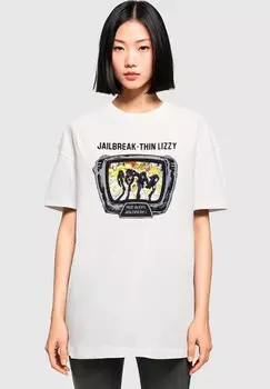 Футболка с принтом THIN LIZZY JAILBREAK BOYFRIEND Merchcode, белый