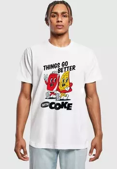 Футболка с принтом THINGS GO BETTER WITH COKE Merchcode, белый