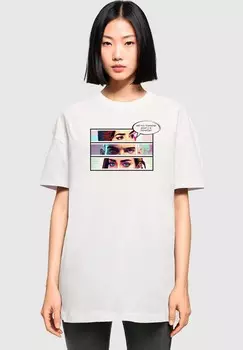 Футболка с принтом THINKING COMIC BOYFRIEND TEE Merchcode, белый
