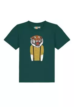 Футболка с принтом TIGER HEAD Watapparel, цвет glazed green